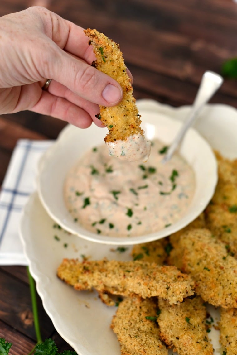 Panko Crusted Chicken Tenders with Creole Dipping Sauce