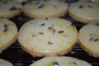 lemon lavender cookies on a tray