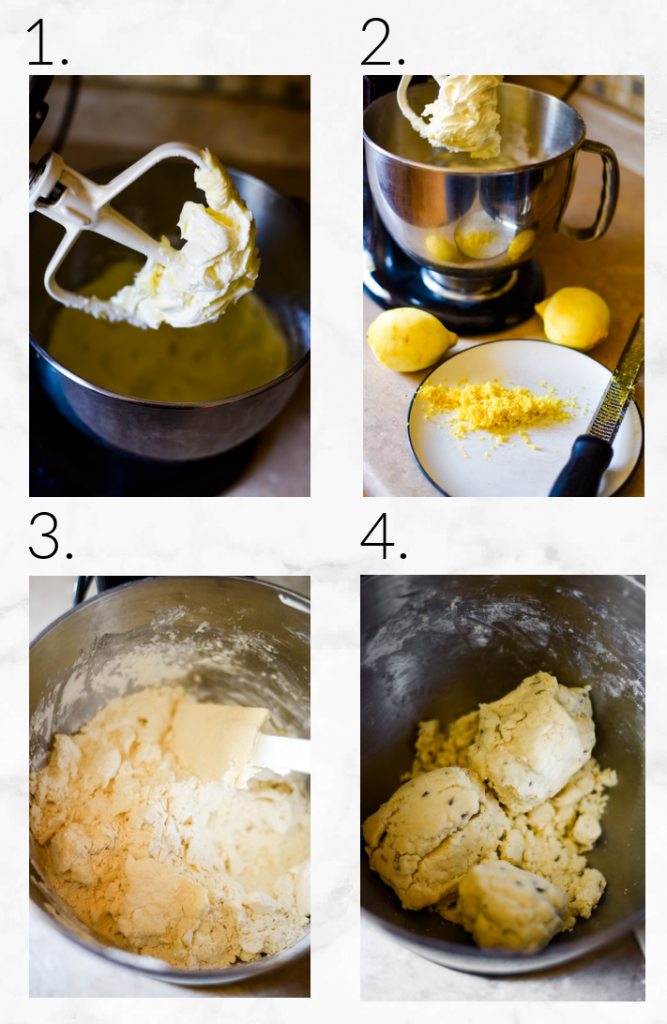 collage showing steps to make dough