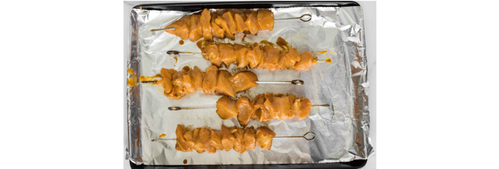 chicken on skewers for satay