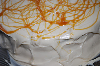 cake with caramel swirls