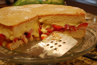 fresh fraisier cake on plate