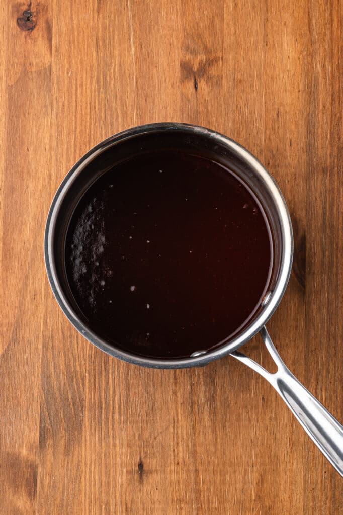 barbecue sauce in small saucepan