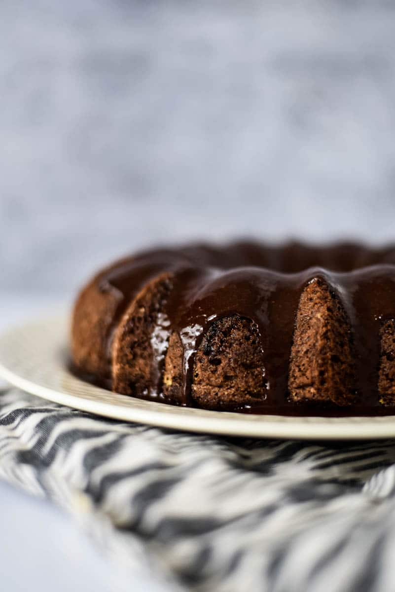 Mocha Chocolate Sourdough Bundt Cake