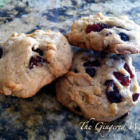 three cookies with dried cranberries