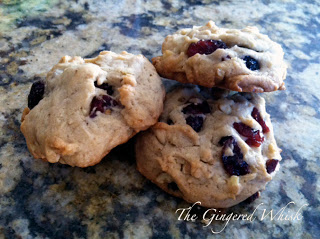 three cookies with dried cranberries