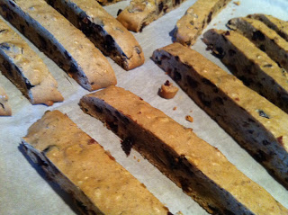 slices of biscotti on parchment paper