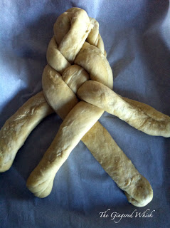 image showing how to braid a four strand challah