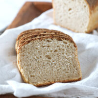 close up of sourdough sandwich bread slice