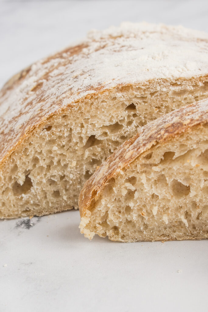 inside of ciabatta loaf
