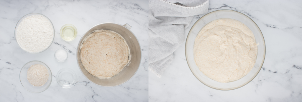 mixing ciabatta dough
