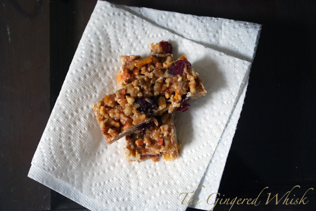 no bake energy bars stacked on paper towel