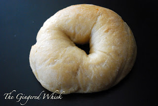 plain sourdough bagel closeup