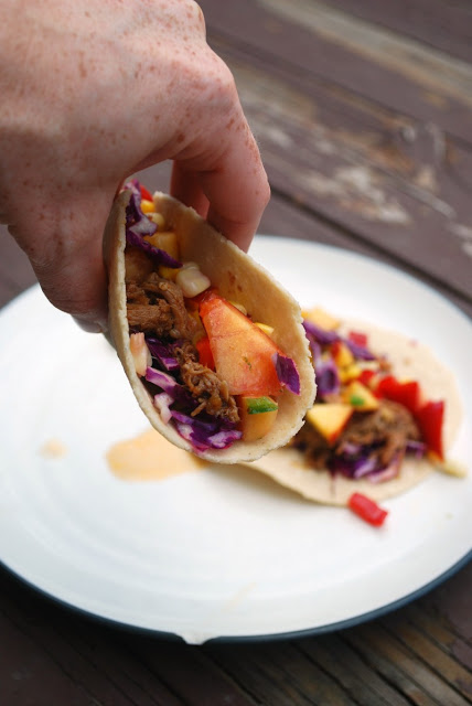 Pork Tacos with Summer Corn Nectarine Salsa