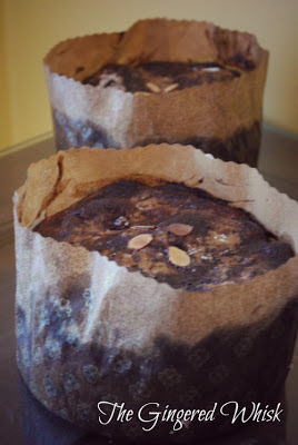 freshly baked sourdough panettone in wrappers