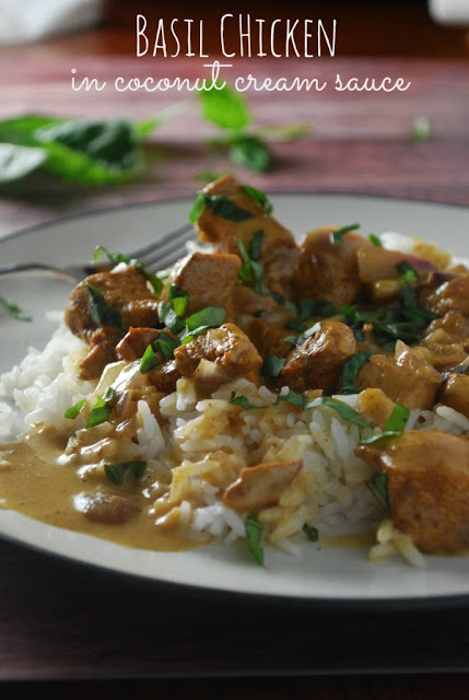 30 Min Basil Chicken With Coconut Cream Sauce