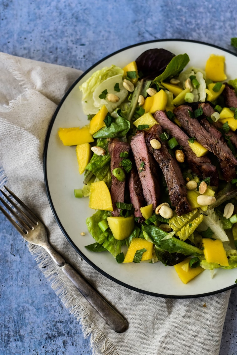 Asian Mango and Grilled Flank Steak Salad