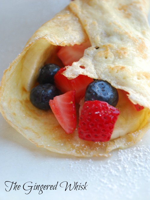 close up of sourdough crepe filled with berries