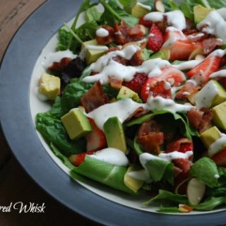 Strawberry, Avocado and Bacon Salad with Creamy Dressing 