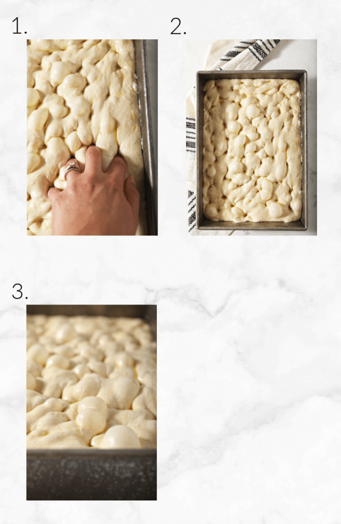 steps showing baking focaccia