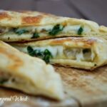 two sourdough gozleme stacked on top of each other