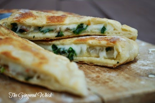 two sourdough gozleme stacked on top of each other