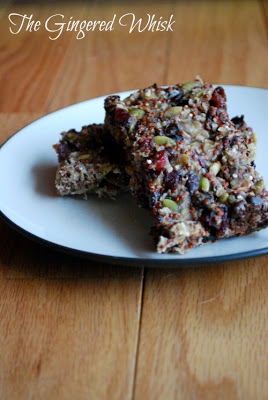 two homemade granola bars on plate