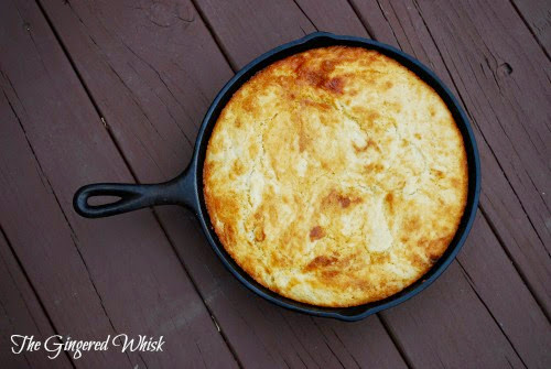 sourdough cornbread in skillet