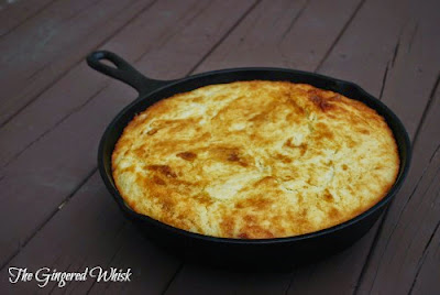 sourdough cornbread in cast iron skillet