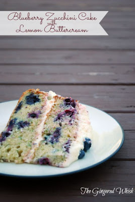 Blueberry Zucchini Cake with Lemon Buttercream Frosting