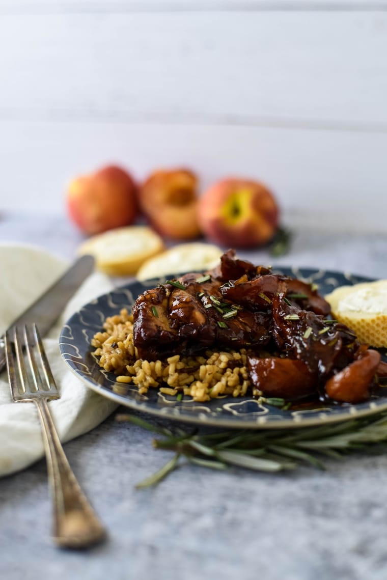 braised chicken with brown rice 