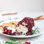 goat cheese log covered in cranberries