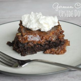 slice of german chocolate cake on plate with fork