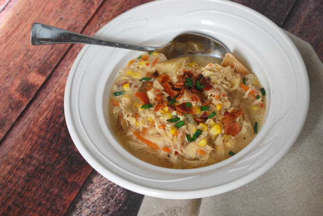 bowl of chicken corn chowder