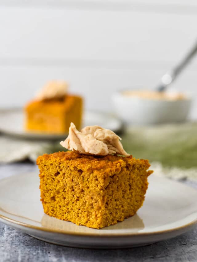 pumpkin cornbread piece on plate