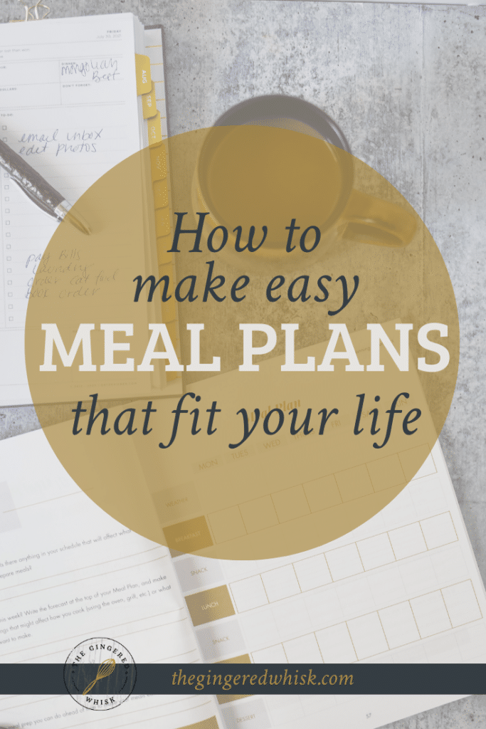 meal planning book image with text overlay of post title