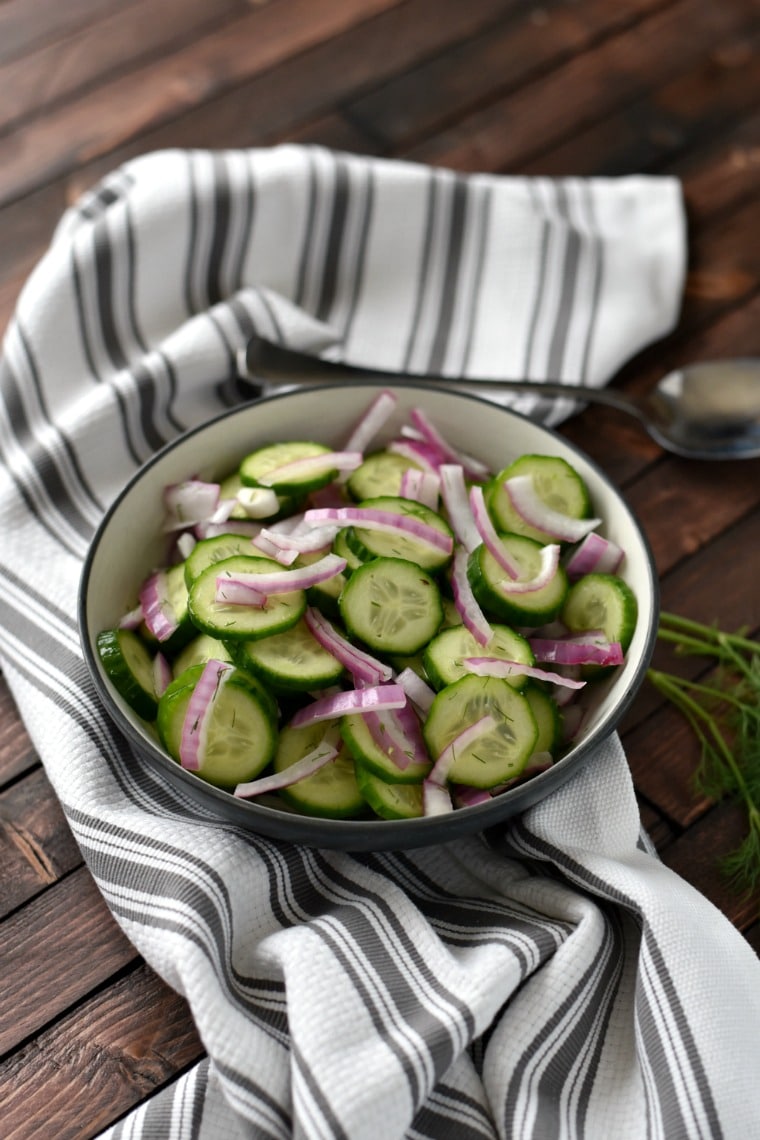 Cucumber Salad with Towel