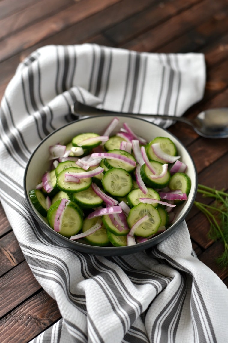 Cucumber Salad with Towel 