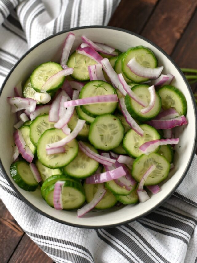 Overhead view of cucumber recipe