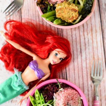 Ariel Doll with Bowls of Mermaid Food