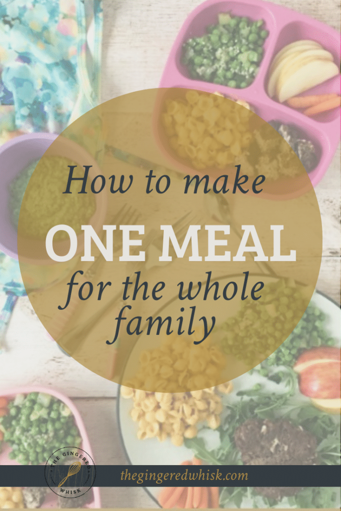 one meal for the whole family graphic with text overlay of post title