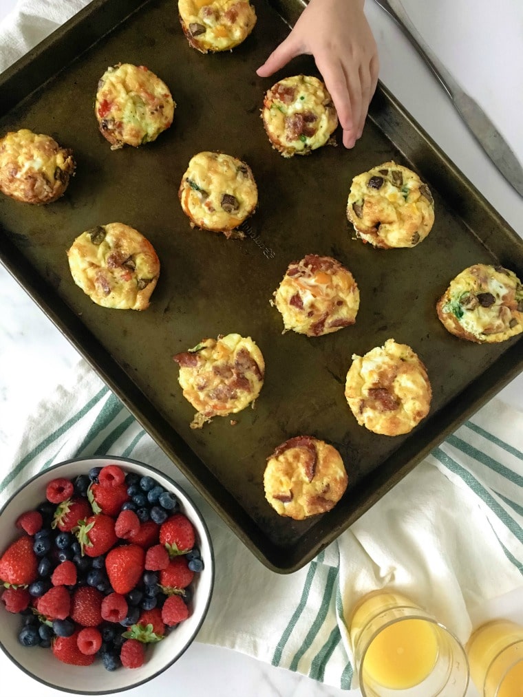 Rainbow Veggie Breakfast Egg Muffins