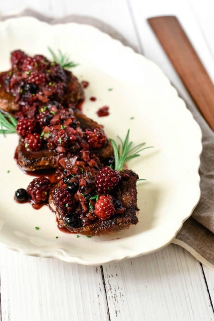 Cocoa Spiced Pork Chops with Berry Compote The Gingered Whisk