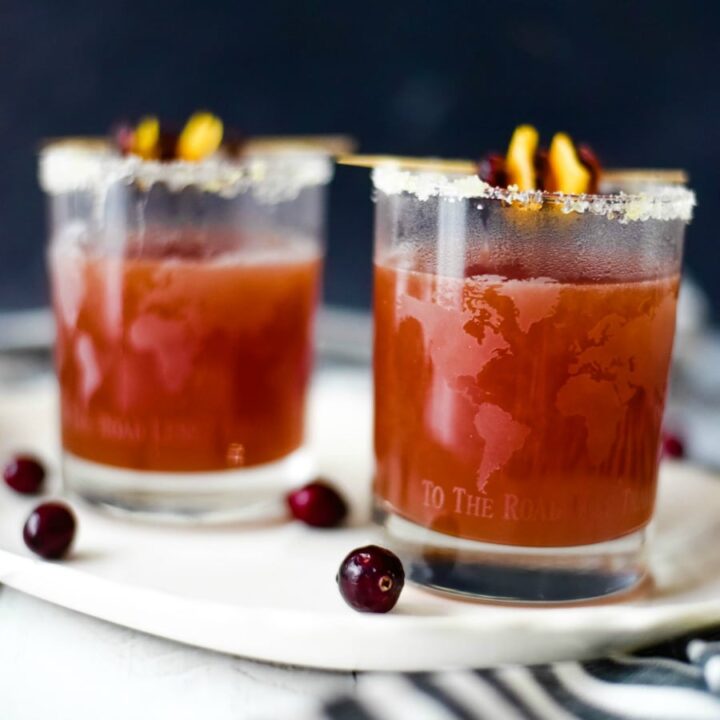 Warm Spiced Cranberry Orange Cocktail