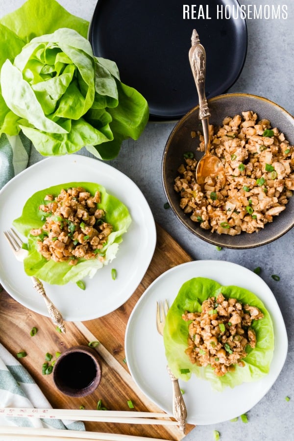 ground chicken recipe in lettuce wraps