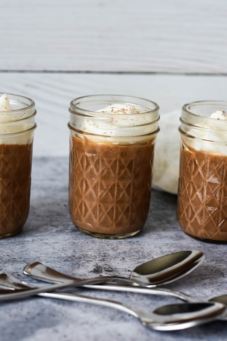 jars with chocolate panna cotta