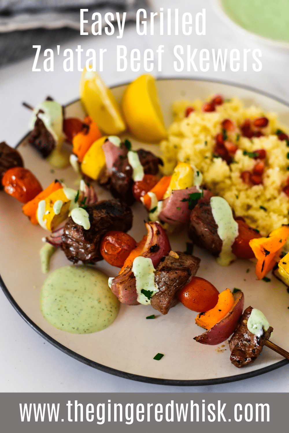 Grilled Za'atar Beef Kabobs The Gingered Whisk