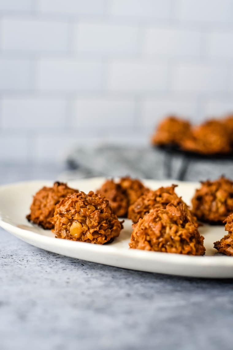 cocadas coconut candies on white plate