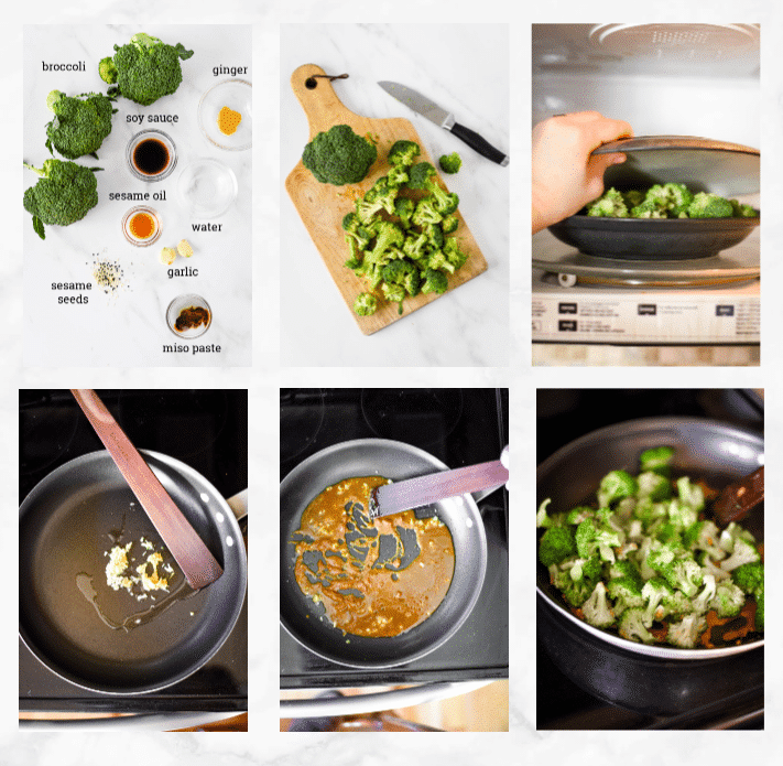 collage showing steps to make chinese broccoli recipe