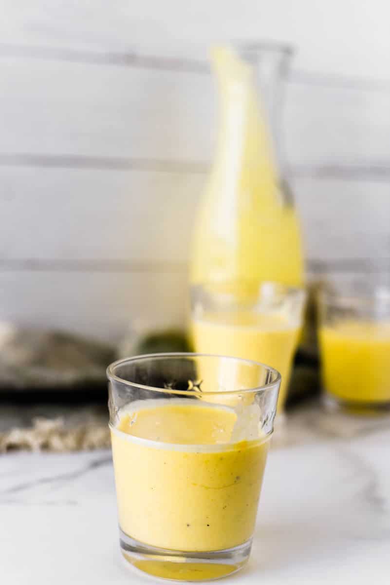 mango lassi in glasses